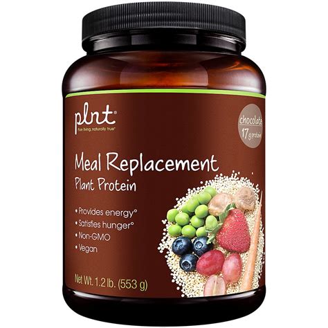 plnt Chocolate Meal Replacement Powder Vegan NonGMO Plant Protein that ...