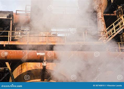 Factory with smoke. stock photo. Image of blast, detail - 38740810