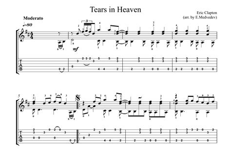 Tears in Heaven for guitar. Guitar sheet music and tabs.