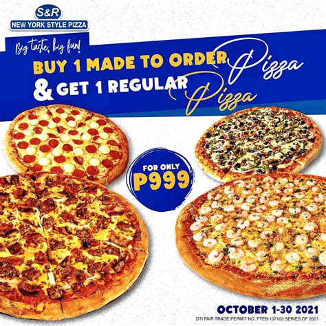 S&R New York Style Pizza October 2021 Promo