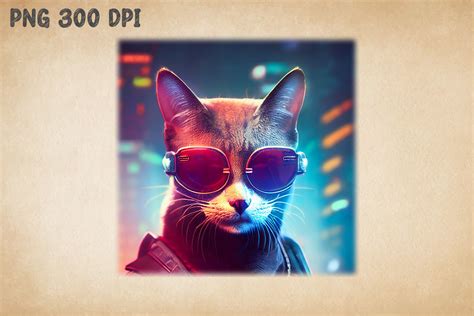 CyberPunk Cat Art 4 Graphic by Ricco Art · Creative Fabrica