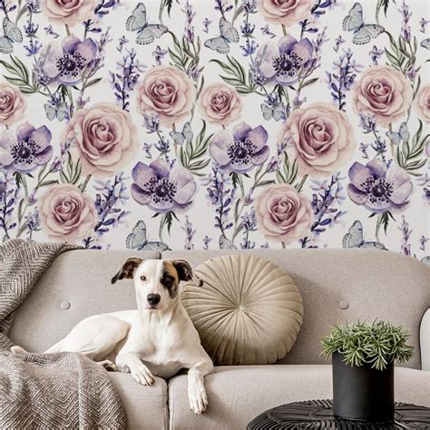 Lavender Roses Wallpaper - custom wallpapers by Wallvy. Worldwide shipping!