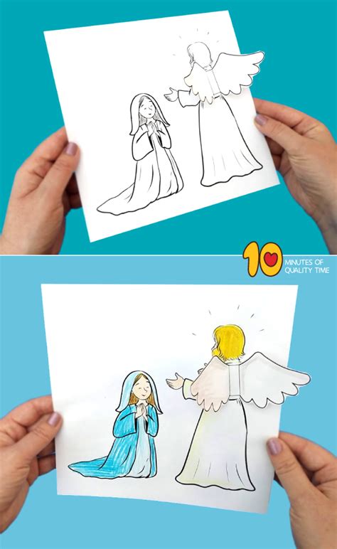 Angel Gabriel Visits Mary Coloring Pages