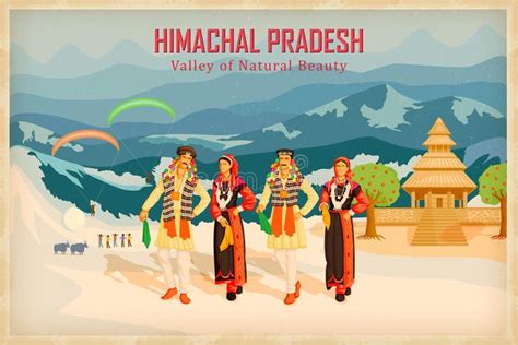 Himachal Pradesh stock illustration | Himachal pradesh, Himachal pradesh culture art, Indian ...