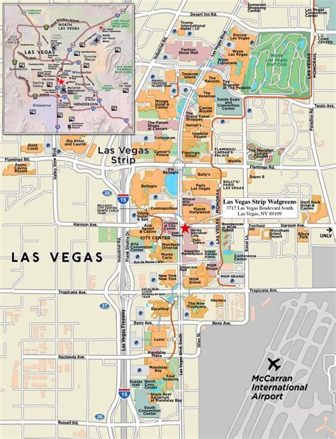 Downtown Las Vegas map - Map of downtown Las Vegas (United States of ...