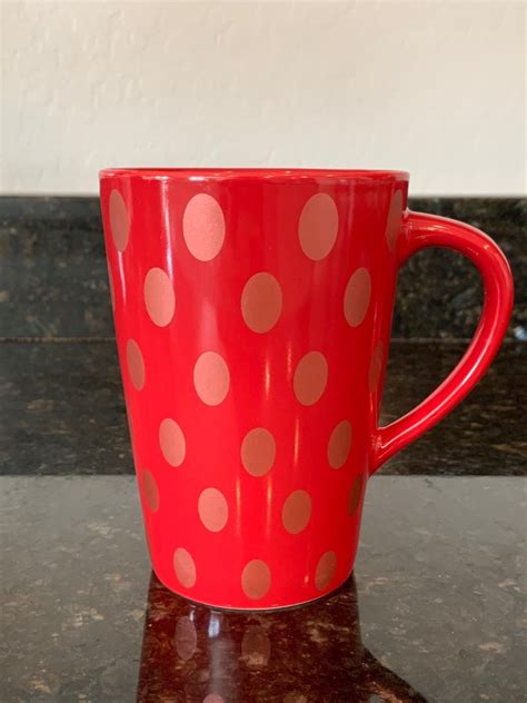 2005 Starbucks Holiday mug. Red with red metallic polka dots. Excellent ...