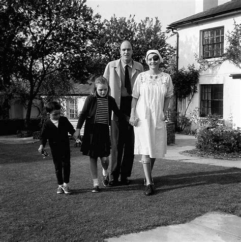 Roald Dahl with his family actress wife Patricia Neal wearing leg iron ...