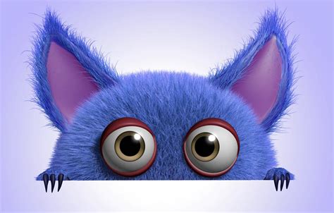 Wallpaper monster, monster, cartoon, character, funny, cute, fluffy ...