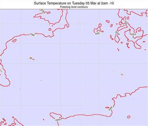 Cook Islands Surface Temperature on Tuesday 07 Sep at 2am CKT