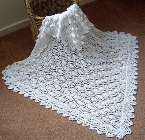 Beautiful Baby Shawl Blanket Hand Knitted in A Lace Medallion Pattern ...