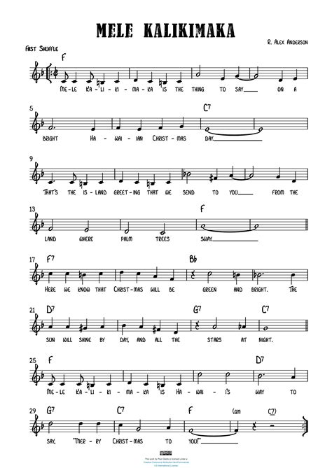 Mele Kalikimaka – Sheet Music by Paul Gladis