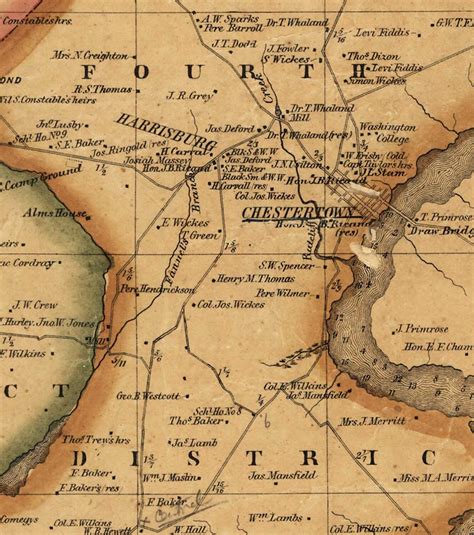 Kent County Maryland 1860 by Simon J. Martenet Old Wall Map - Etsy