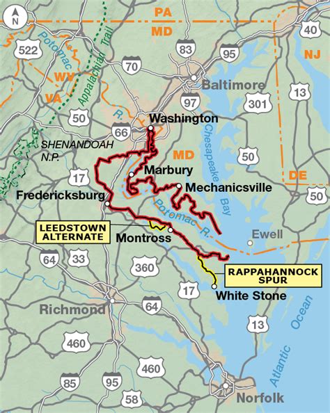 Potomac River Map - ToursMaps.com