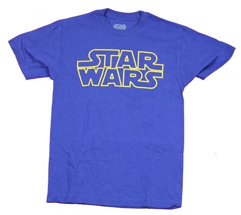 Star Wars - Star Wars Mens T-Shirt - Classic Yellow Lined Logo Image (X ...