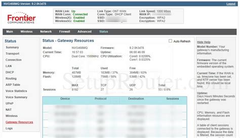 Arris NVG468MQ Screenshot GatewayResources