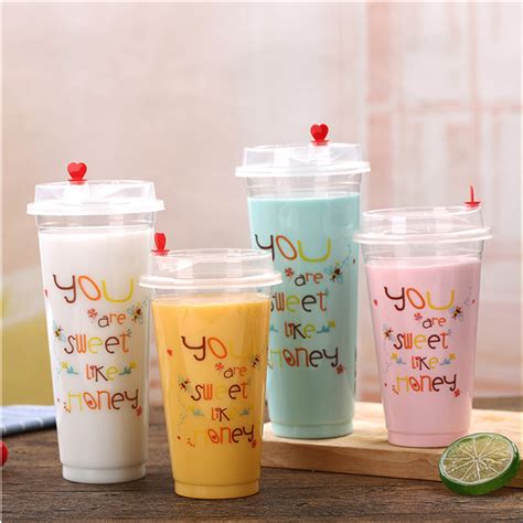 Disposable Clear Plastic Juice Cup with Flat Dome Lid - China Plastic ...