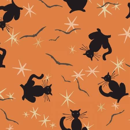 Retro Halloween Orange Halloween Black Cats