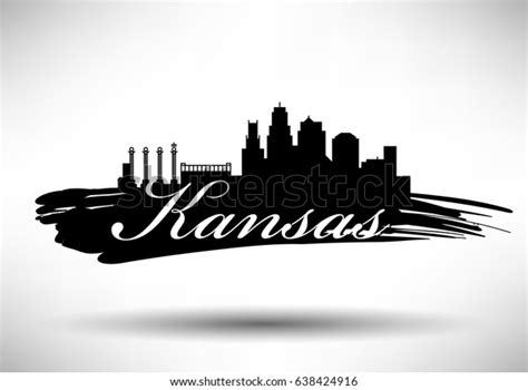 Vector Graphic Design Kansas City Skyline Stock Vector (Royalty Free) 638424916