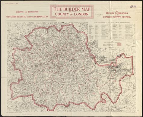 The Builder map of the county of London : shewing the boundaries of the surveyors' districts ...