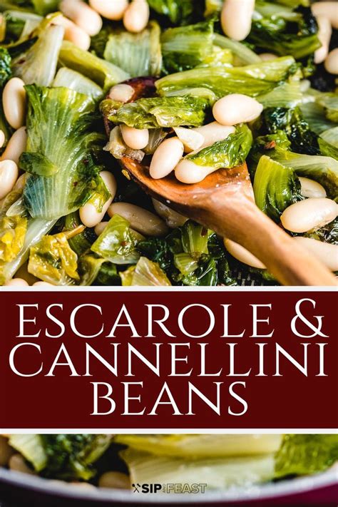 Sauteed escarole and cannellini beans is a super easy and flavorful Italian side dish recipe ...