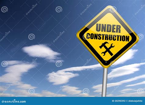 Under construction sign stock photo. Image of recondition - 20290392