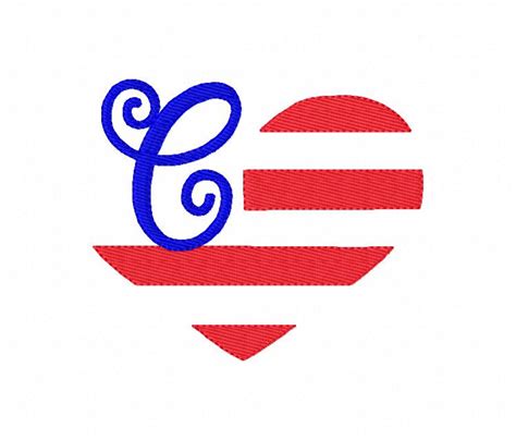 Heart Flag Monogram Machine Embroidery Design Set - Joyful Stitches