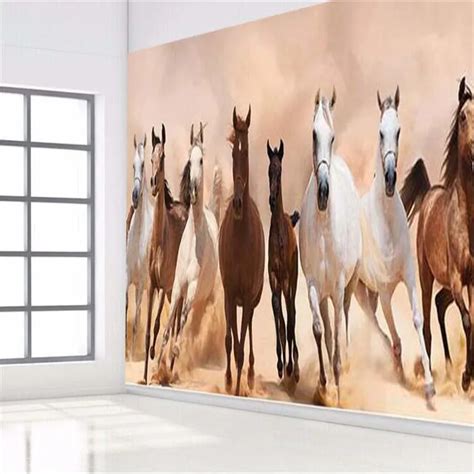 3d wallpaper European minimalist Horse Animal Wall paper speeding full steam ahead mural ...