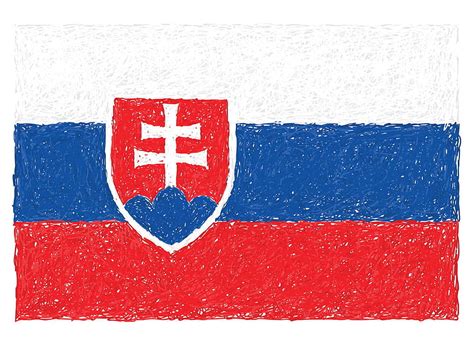 Hand drawn of flag of Slovakia vector ai eps | UIDownload