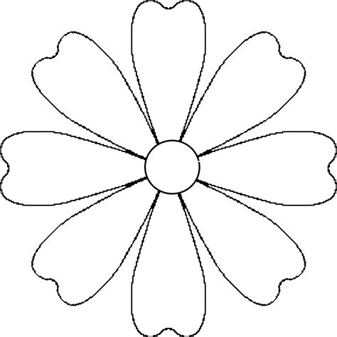 Clipart - Flower Daisy 8 petal template