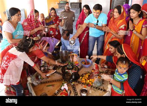 Beawar, Rajasthan, India, March 7, 2016: Indian Hindu devotees perform ...