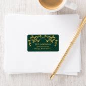 Elegant Ornate Gold Merry Christmas Address Labels | Zazzle