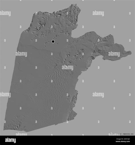 Shape of Kandahar, province of Afghanistan, with its capital isolated on a solid color ...