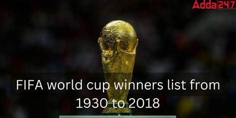 FIFA World Cup Winners List 2022 Result from 1930 to 2018, PDF