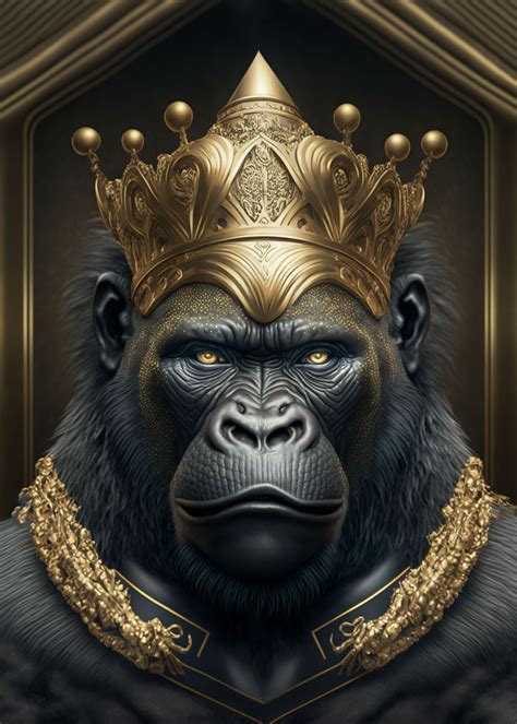 'King Gorilla Art Deco' Poster, picture, metal print, paint by Luong ...