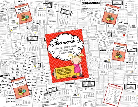 Product Preview | Red words, Multisensory phonics, Weekly homework