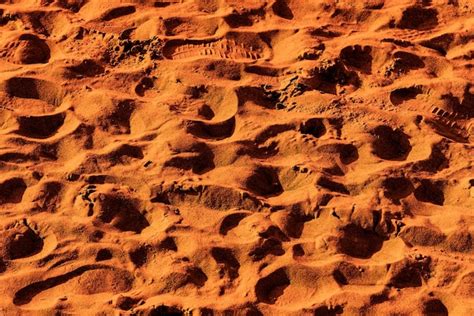 Premium Photo | First human footprint on red sandy planet mars landscape
