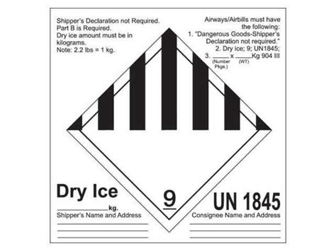 Un1845 Dry Ice Label - Labels Ideas 2019