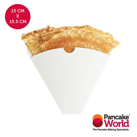 White Takeaway Crepe Cones - 15cm | Pancake-World.com