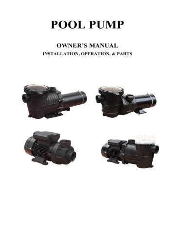 Pool Pump J07501, J11501, J15001 Owner's Manual | Manualzz