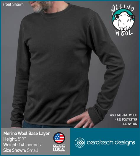 Men's High-Performance Merino Wool Blend Long Sleeve Base Layer