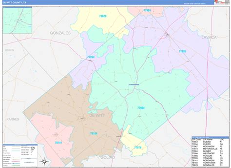 DeWitt County, TX Wall Map Color Cast Style by MarketMAPS - MapSales