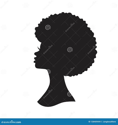 Black Woman with Afro Hair Silhouette Vector Illustration Stock Vector ...