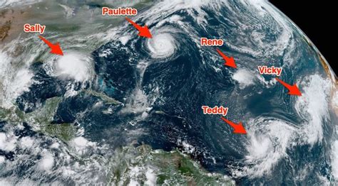 NASA Image From Space Shows Record 5 Tropical Cyclones in Atlantic ...