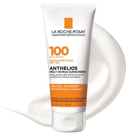 La Roche-Posay Anthelios Melt-in Milk Body & Face Sunscreen Lotion Broad Spectrum SPF 100 ...