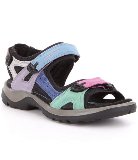 ECCO Women's Yucatan Offroad Multi Colored Banded Outdoor Sandals ...