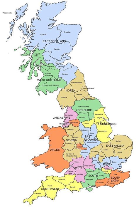 Large Regional Map | Counties of england, Wales england, Map