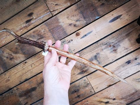 Magic Wand - Hornbeam wood with deer antler hilt | Wands, Magic wand, Antlers