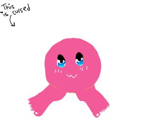 Kirby with human feet - Drawception