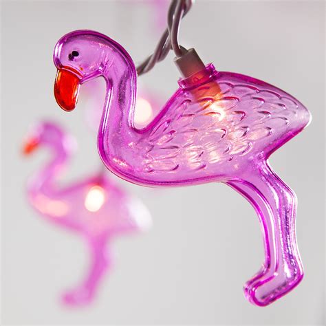 Novelty Lights - Pink Flamingo Light String, 10 Clear Lights