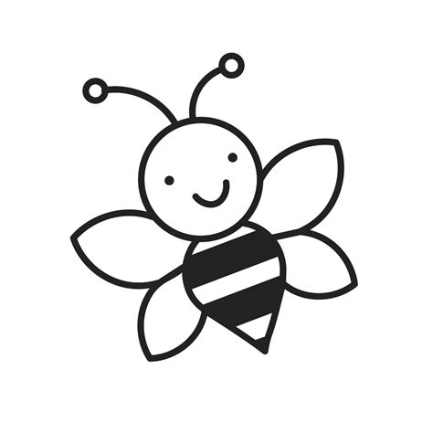 Bee Clip Art Black And White Outline